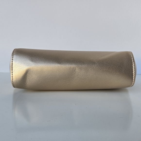NWOT Bobbi Brown Gold Metallic Makeup Bag Cosmetic Travel Pouch Zipper Case - Picture 8 of 10